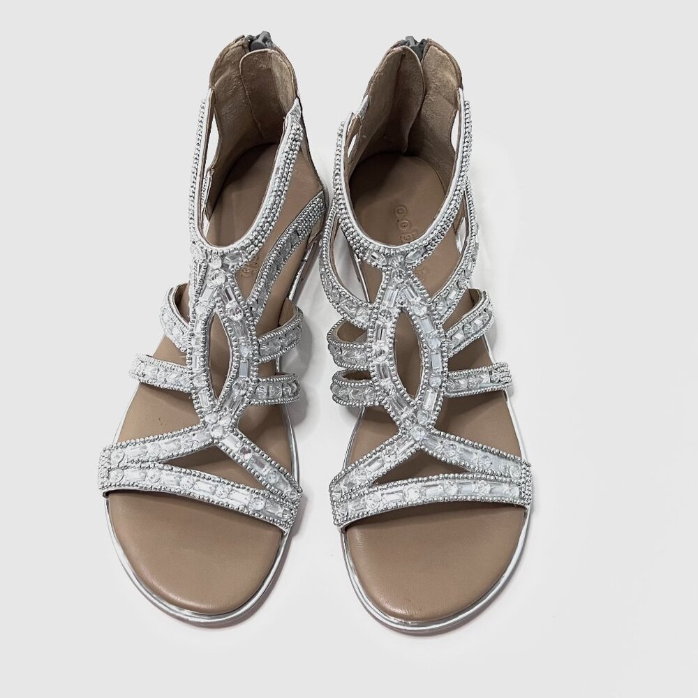Millie silver embellishment flat sandal